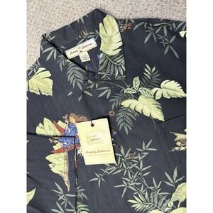 New Tommy Bahama Silk Palm Break Camp Shirt Hula Girl Cocktail Martini Hawaiian